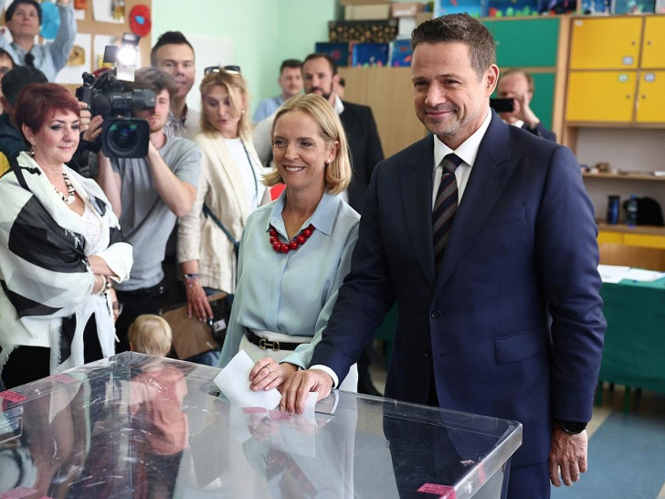 Rafal Trzaskowski bei der Stimmabgabe am 01.06.2025