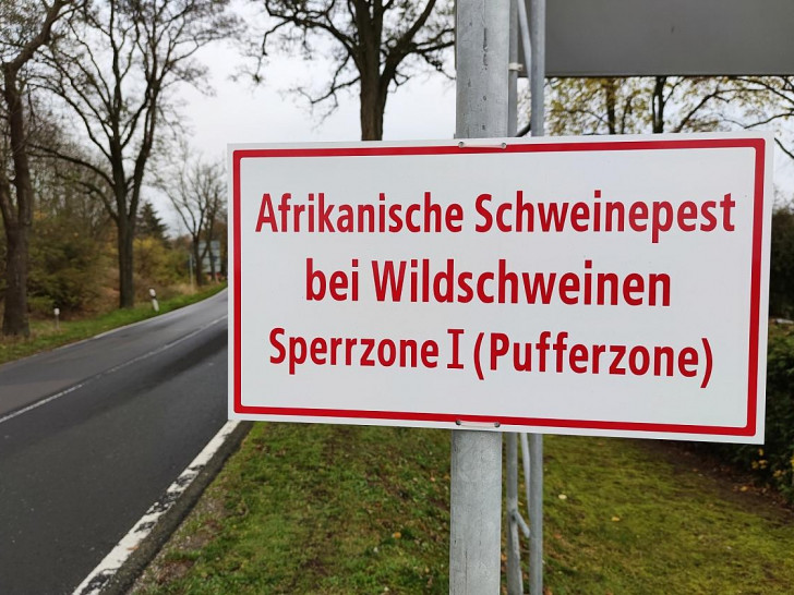 Warnschild Afrikanische Schweinepest (Archiv)