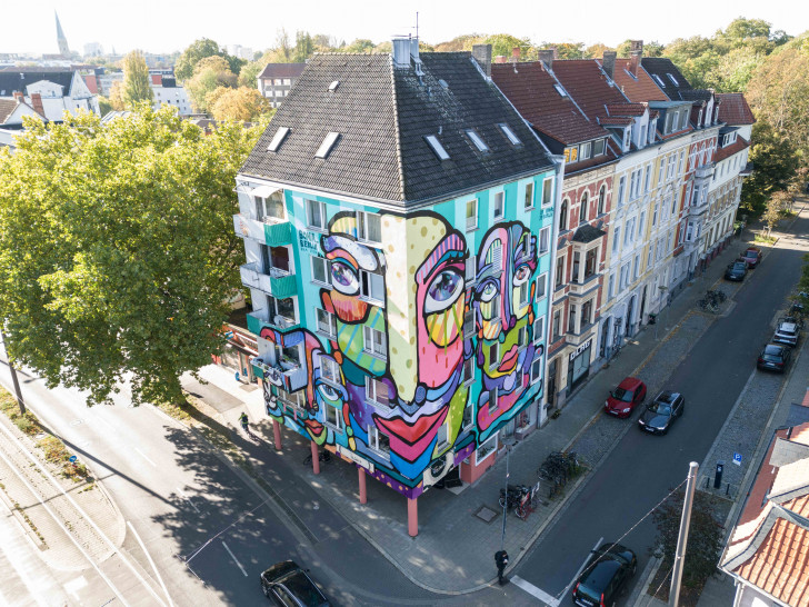 Dieses Haus an der Wendenstraße Ecke Schubertstraße wurde im letzten Jahr zum Kunstwerk.