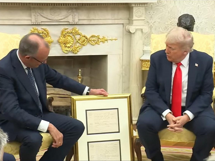 Friedrich Merz und Donald Trump am 05.06.2025