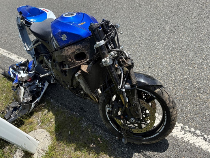 Das bei Königskrug verunfallte Motorrad.