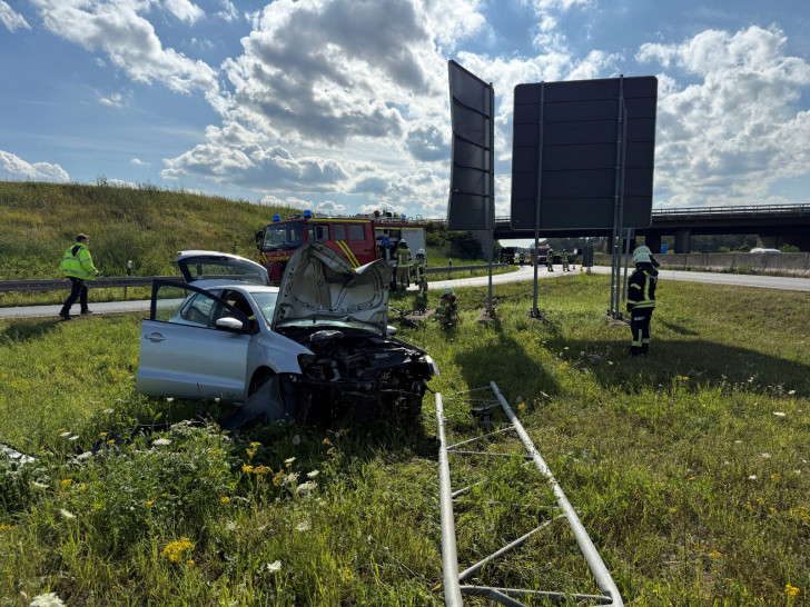 Das verunglückte Auto.