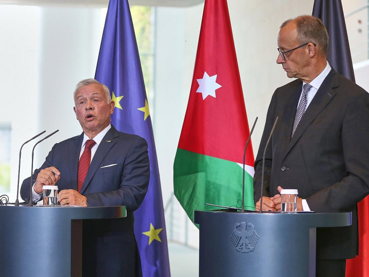Abdullah II. bin al-Hussein und Friedrich Merz am 29.07.2025