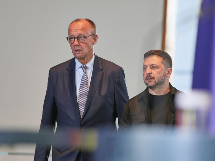 Friedrich Merz und Wolodymyr Selenskyj am 13.08.2025