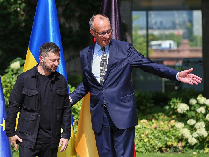 Wolodymyr Selenskyj und Friedrich Merz am 13.08.2025