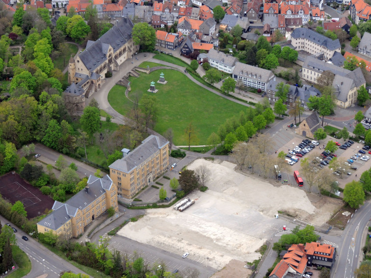 Die Baustelle des Kaiserpfalzquariers. 