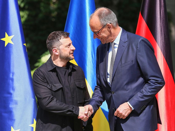 Wolodymyr Selenskyj und Friedrich Merz am 13.08.2025