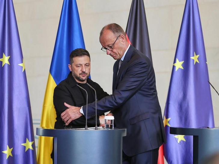 Wolodymyr Selenskyj und Friedrich Merz am 13.08.2025