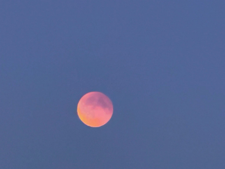 Gestern Abend färbte sich der Mond rot.