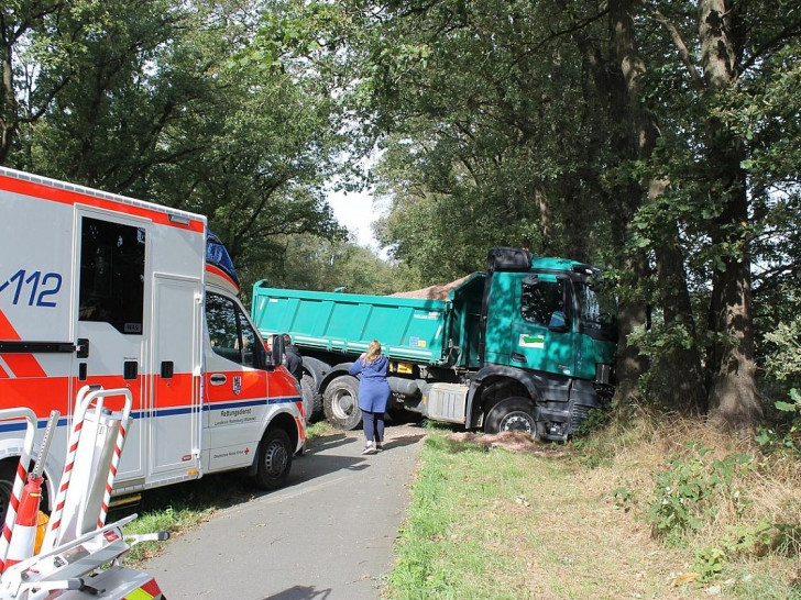 Der Lkw-Fahrer verlor nach der Kollision die Kontrolle und prallte letztendlich gegen einen Baum (Archiv)