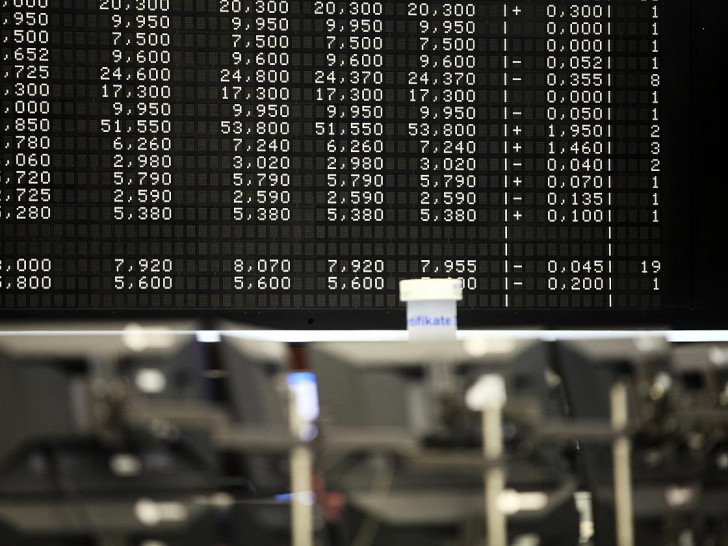 Anzeigetafel in der Frankfurter Börse