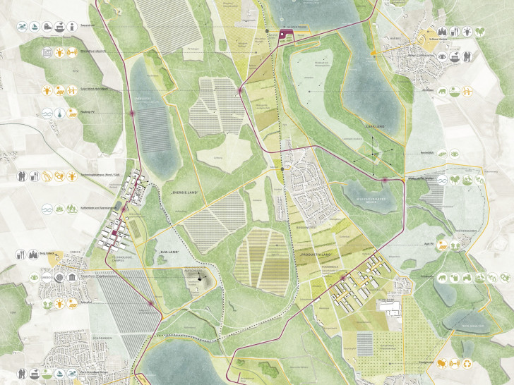 Teil der Pläne des Siegerentwurfs der Glück Landschaftsarchitektur GmbH, mit dem Labor für urbane Orte und Prozesse, beide Stuttgart.