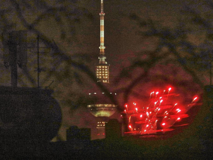 Silvesterfeuerwerk am Berliner Fernsehturm