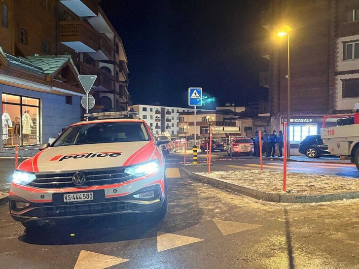 Einsatzort nach Explosion in Crans-Montana am 01.01.2026