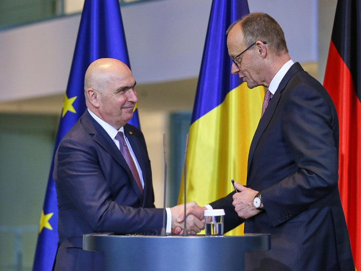 Ilie Bolojan und Friedrich Merz am 28.01.2026