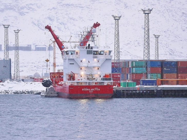 Containerhafen von Nuuk auf Grönland am 19.01.2026