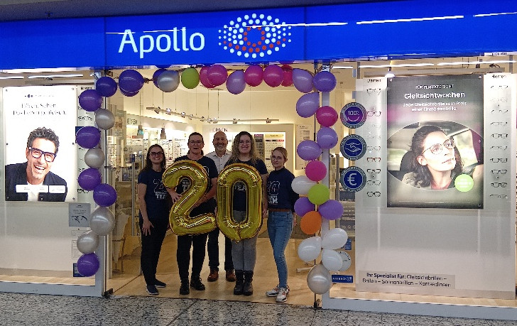 Zwei Jahrzehnte Apollo-Optik in Thiede: Das Jubiläum wird bis zum 31. Oktober mit besonderen Rabatten gefeiert.