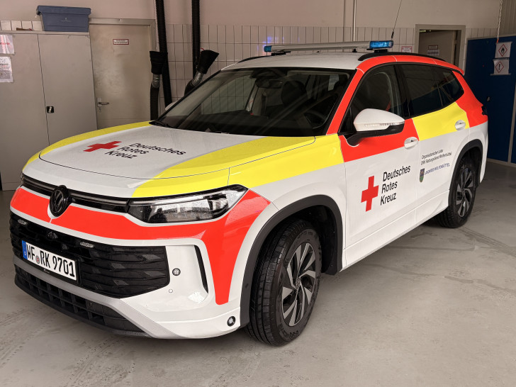Das neue Einsatzfahrzeug für den Organisatorischen Leiter Rettungsdienst: ein moderner VW Tayron mit Allradantrieb.