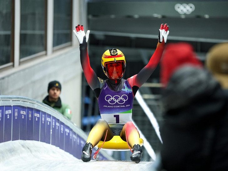 Julia Taubitz bei den Olympischen Winterspielen am 10.02.2026