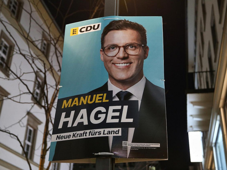 CDU-Plakat zur Landtagswahl in Baden-Württemberg mit Manuel Hagel (Archiv)