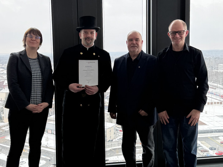 Anna Katharina Hanusch (v.l.), Markus Steuer, Frank Dornemann und Thomas Schulze.