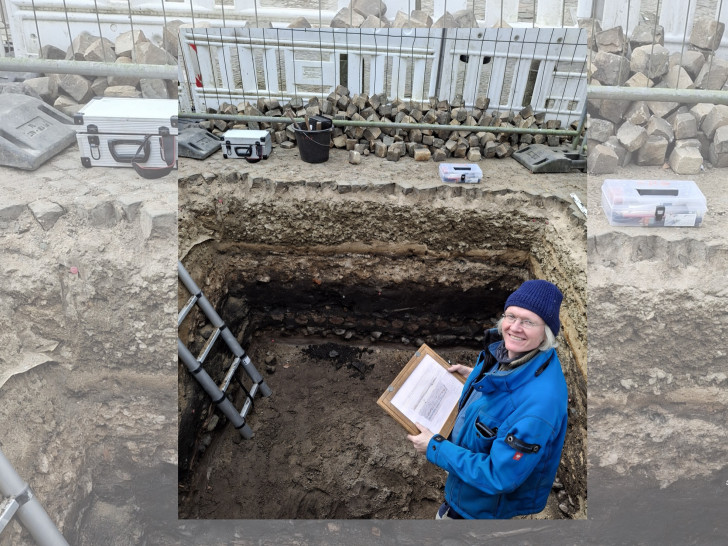 Ingo Eichfeld bei der Dokumentation am Gifhorner Marktplatz.