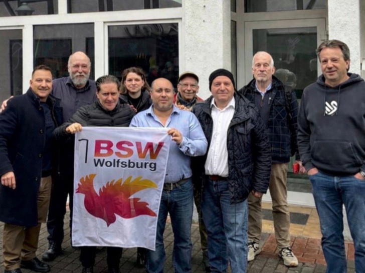 Mitglieder und Kandidaten des BSW bei der Aufstellungsversammlung am 28. März 2026 in Wolfsburg.