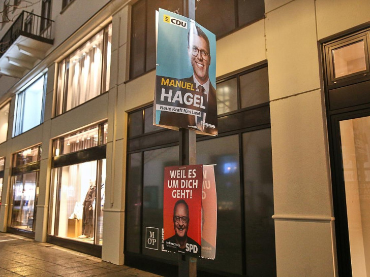 Wahlplakate zur Landtagswahl in Baden-Württemberg von CDU und SPD (Archiv)