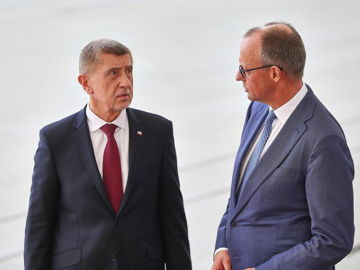 Andrej Babis und Friedrich Merz am 10.03.2026