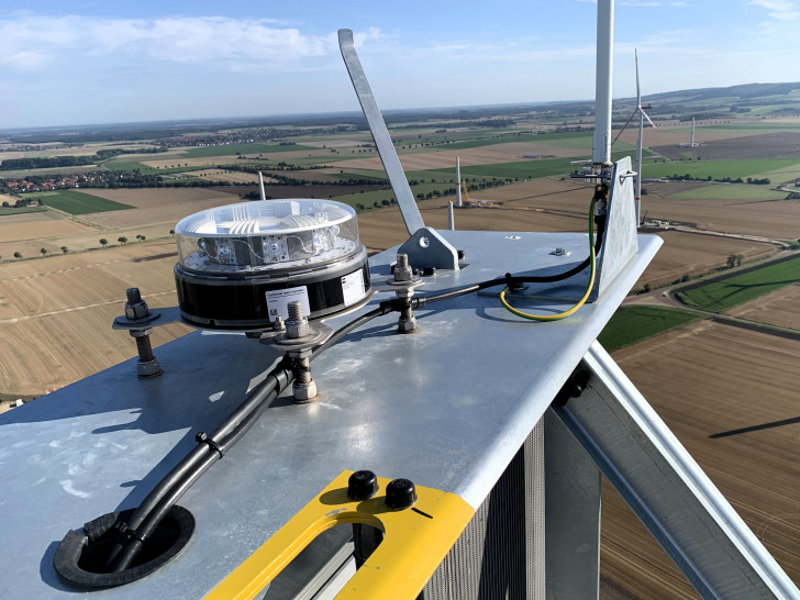 Die bedarfsgerechte Nachtkennzeichnung Windpark Ahlum-Dettum ist nun aktiviert. 