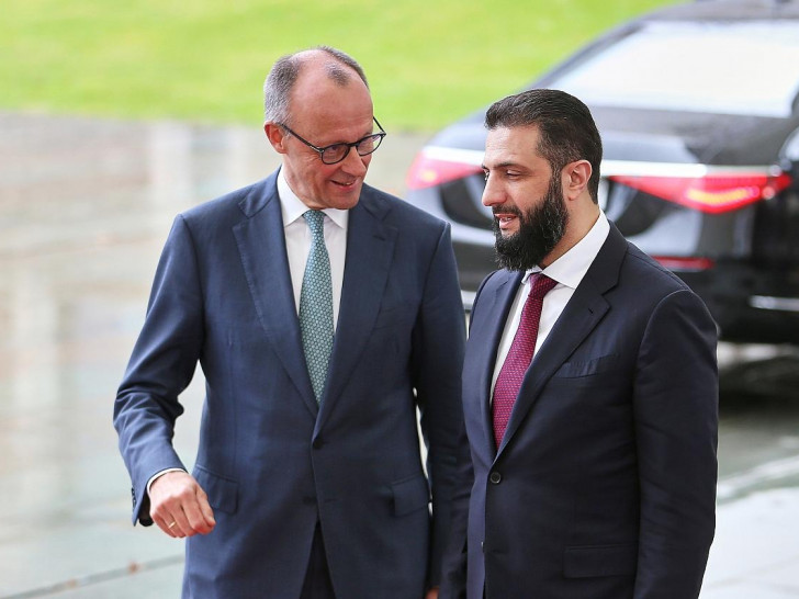 Friedrich Merz und Ahmed al-Scharaa am 30.03.2026
