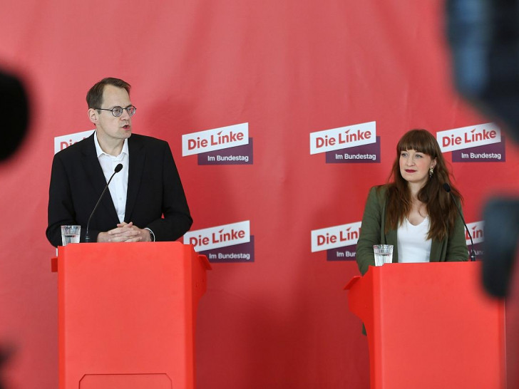Sören Pellmann und Heidi Reichinnek am 21.04.2026