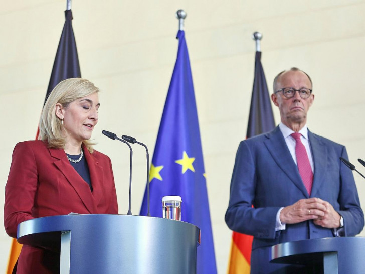 Nina Warken und Friedrich Merz am 29.04.2026