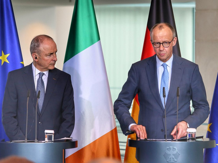 Micheál Martin und Friedrich Merz am 16.04.2026