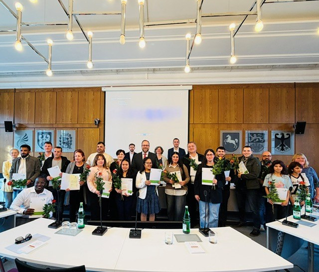 Bei der Feierstunde in der Landkreisverwaltung.