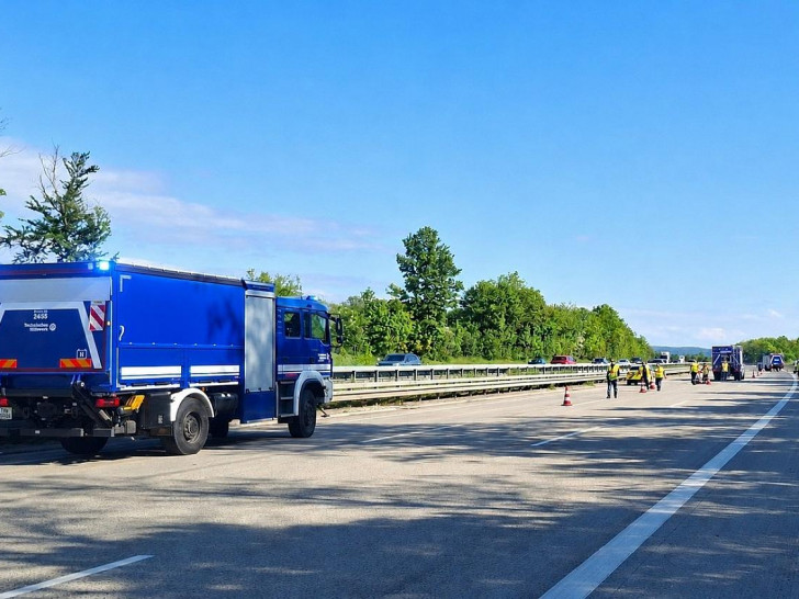 Bild von der Übung auf der A7 (Archiv)