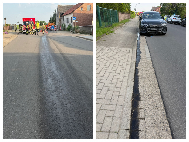 Die Ölspur erstreckte sich über mehrere hundert Meter.