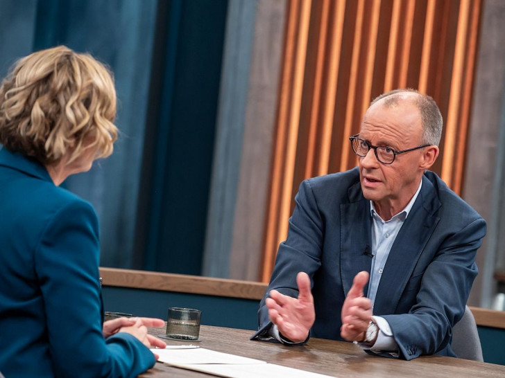 Caren Miosga und Friedrich Merz am 03.05.2026