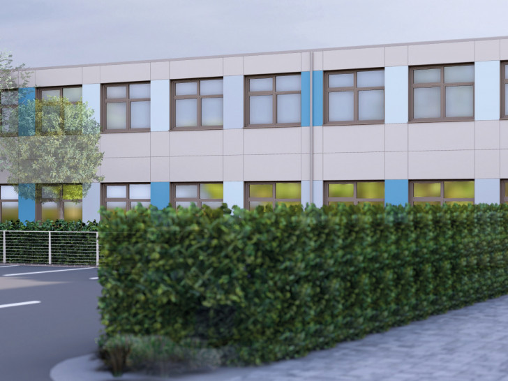 So soll der Erweiterungsbau der OBS Sickte aussehen (Visualisierung).