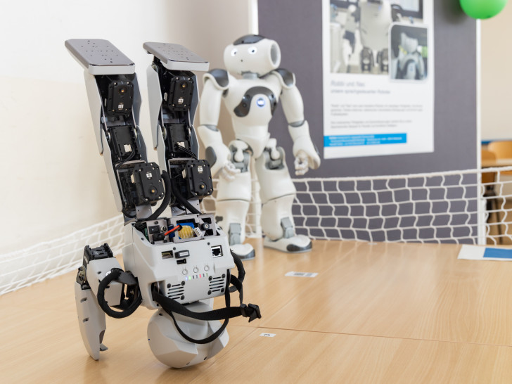Die Ostfalia Hochschule präsentiert sich auf der IdeenExpo 2026 mit 18 Mitmach-Stationen. Mit dabei unter anderem die sprachgesteuerten Roboter Nao und Robbi.