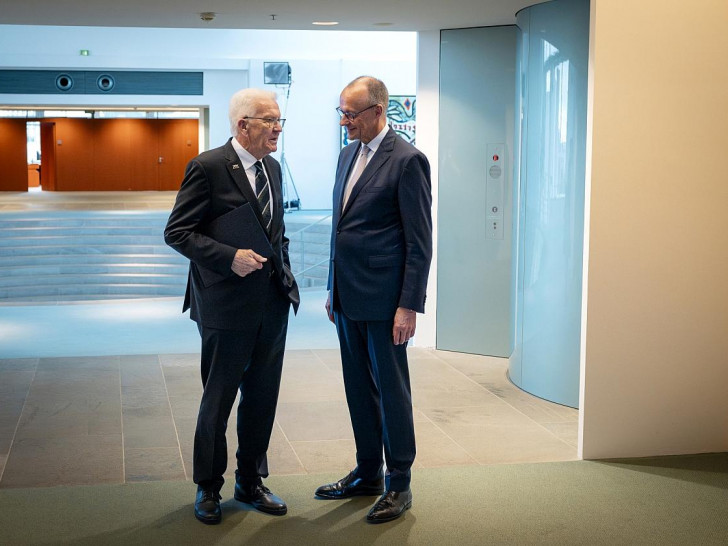 Winfried Kretschmann und Friedrich Merz am 07.05.2026