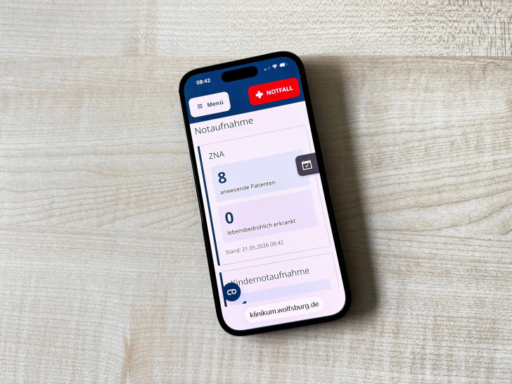 Ob über den Computer, das Tablet oder das Smartphone – auf der Webseite des Klinikum Wolfsburg können die aktuellen Zahlen der Patientinnen und Patienten in der ZNA und Kinder-Notfallaufnahme eingesehen werden.