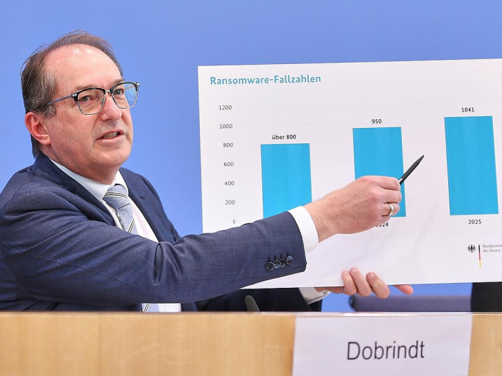 Alexander Dobrindt bei der Vorstellung des Bundeslagebildes Cybercrime am 12.05.2026