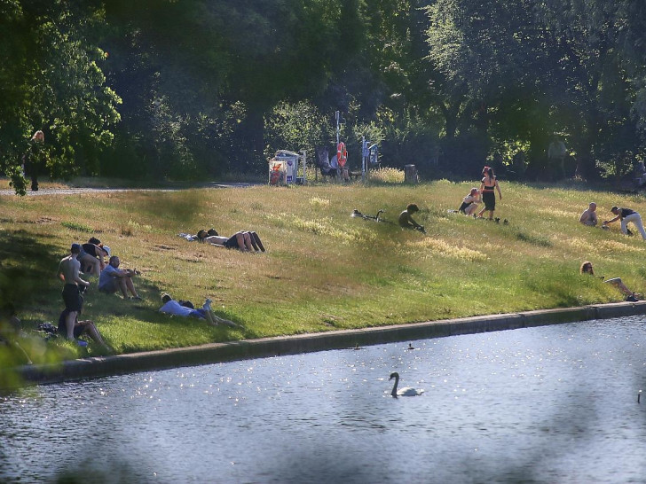 Leute liegen Ende Juni 2026 auf einer Wiese