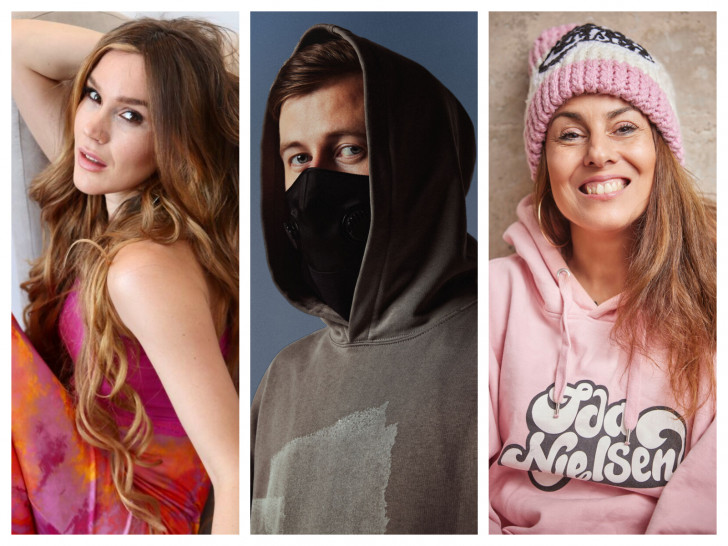 Joss Stone (li.) Alan Walker und Ida Nielsen.