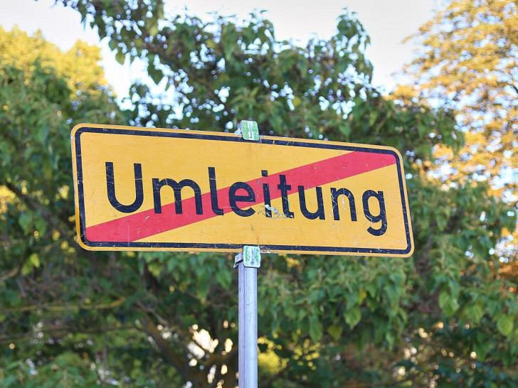 Umleitungsschild am 20.08.2026
