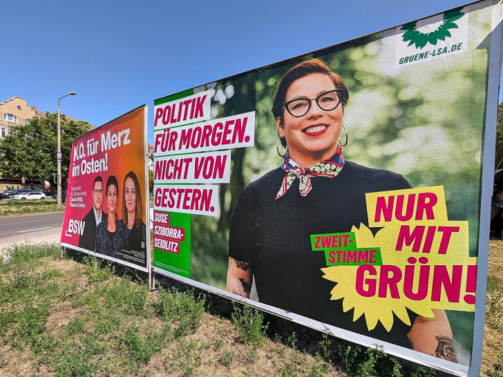 Wahlplakate vor der Landtagswahl in Sachsen-Anhalt (Archiv)
