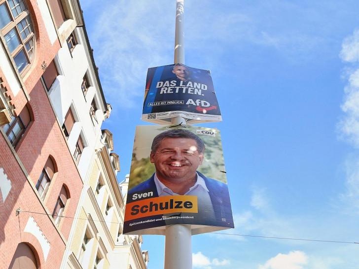 Wahlplakate vor der Landtagswahl in Sachsen-Anhalt am 20.08.2026