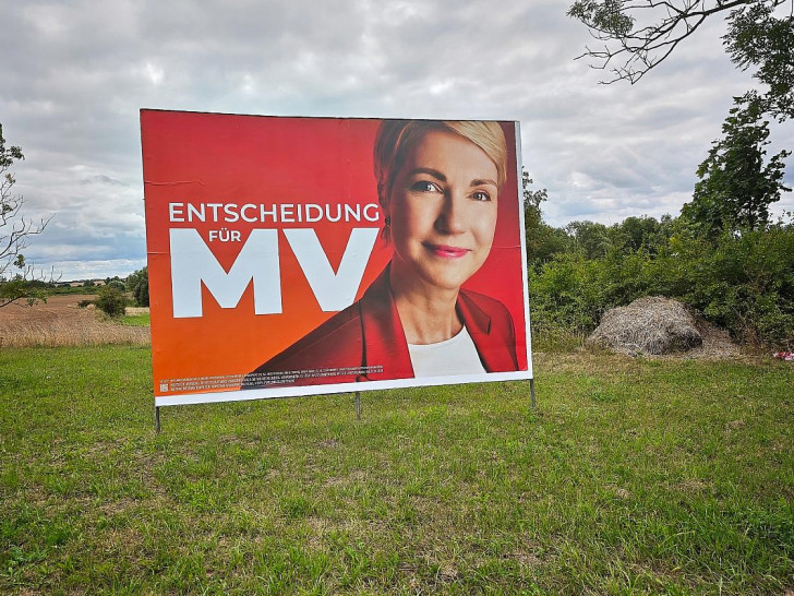 Wahlplakat für die Landtagswahl 2026 mit Manuela Schwesig (Archiv)