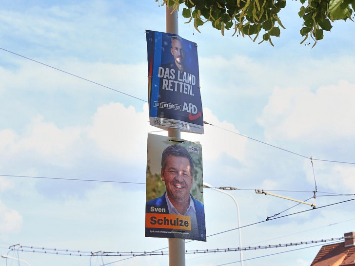 Wahlplakate vor der Landtagswahl in Sachsen-Anhalt am 20.08.2026